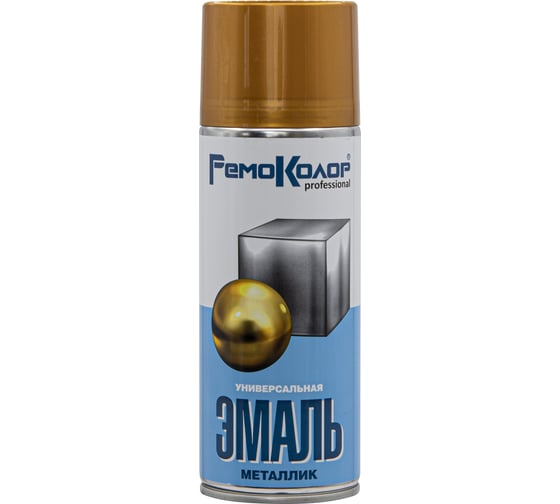 Эмаль универсальная РемоКолор металлик, золото, 520 мл, (шт.) 69-9-115