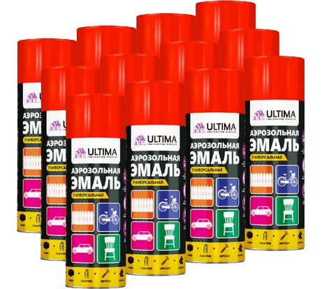 Краска аэрозольная ULTIMA флуоресцентная, красная, 520 мл ULT102/12