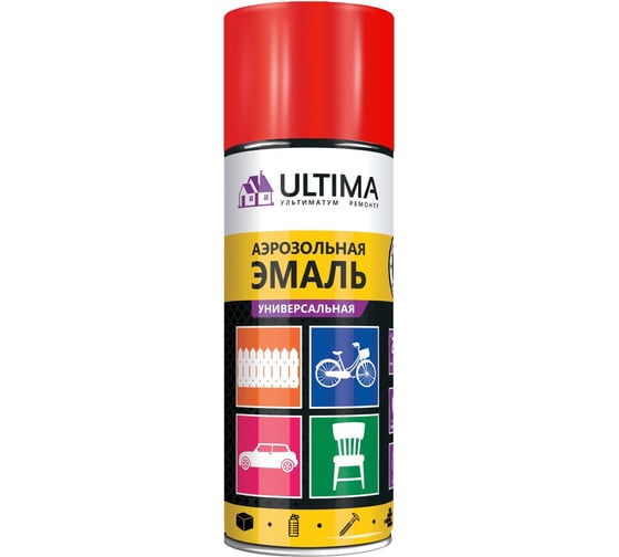 Краска аэрозольная ULTIMA флуоресцентная, красная, 520 мл ULT102/12