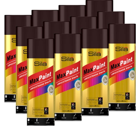 Эмаль аэрозольная Sila HOME Max Paint термостойкая черный RAL9005, 520мл SILP_T9005/12