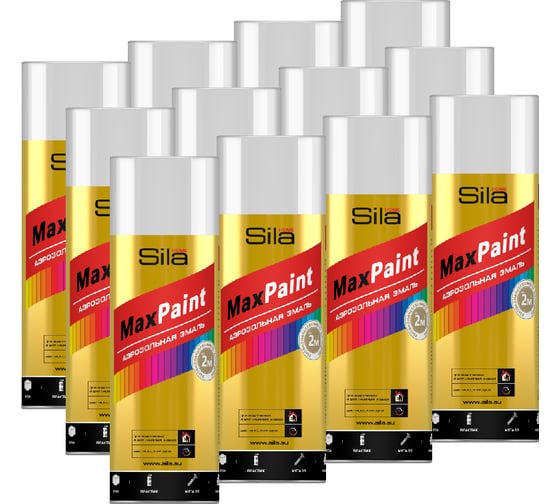 Эмаль аэрозольная Sila HOME Max Paint, термостойкая, белый RAL9003, 520мл SILP_T9003/12