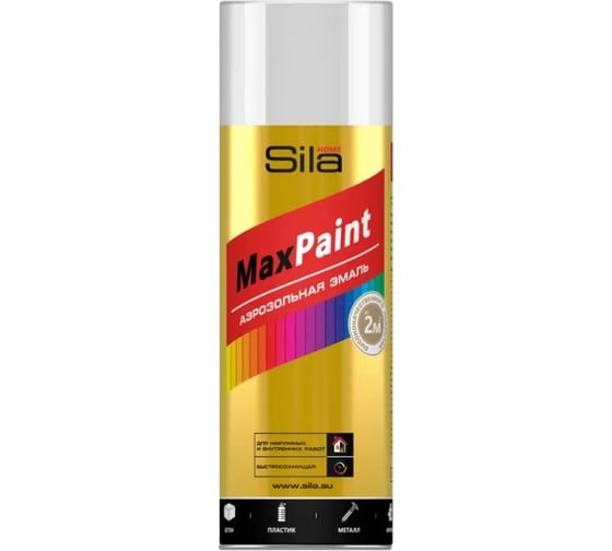 Эмаль аэрозольная Sila HOME Max Paint, термостойкая, белый RAL9003, 520мл SILP_T9003/12