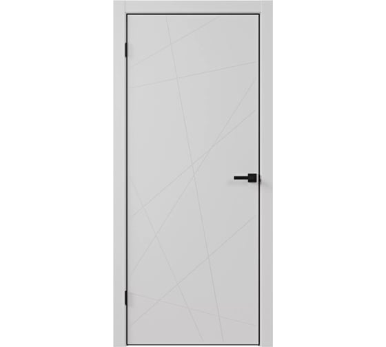 Дверь ООО ВДК Паутинка белоснежная шагрень, 80х200, (AL- black) П21 1