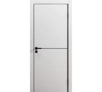Дверь ООО ВДК Line Молдинг 1 софт белый гладкий, 60х200, (AL- black) П16