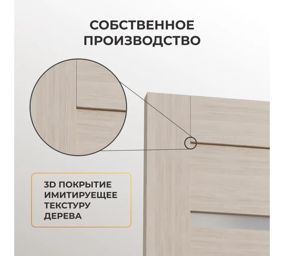 Дверь ООО ВДК ЭКО 1 сатинат, беленый дуб, 80х200 П57
