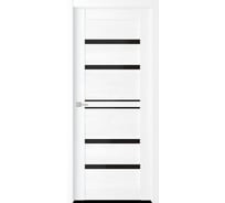 Дверь ООО ВДК ЭКО Deluxe 302 черное стекло лакобель, белый бьянко, 60х200 П28