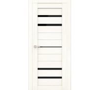 Дверь ООО ВДК ЭКО Deluxe 304 черное стекло лакобель, перламутр светлый, 70х200 П35