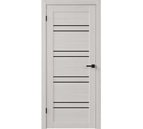 Дверь ООО ВДК ЭКО Deliss 306 черное стекло лакобель, белоснежная шагрень, 80х200 П27