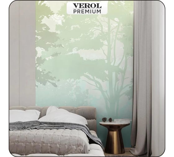 Флизелиновые фотообои Verol 3D на стену "Лес" 200x283 см, 5.66 кв. м, водостойкие, обои для кухни, моющиеся, виниловые 41-ПФФО-05934 1