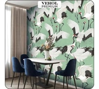 Флизелиновые фотообои Verol 3D на стену "Журавли" 300x283 см, 8.49 кв. м, водостойкие, обои для кухни, моющиеся, виниловые 107-ФФО-05751