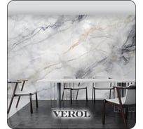 Флизелиновые фотообои Verol 3D на стену Серый мрамор 500x283 см, 14.15 кв. м, водостойкие, обои для кухни, моющиеся 323-ФФО-05919