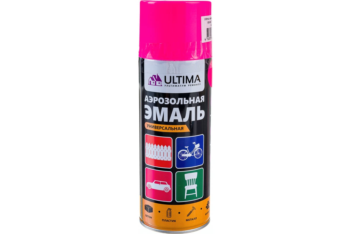 Аэрозольная флуоресцентная краска Ultima розовая, 520 мл ULT104 .