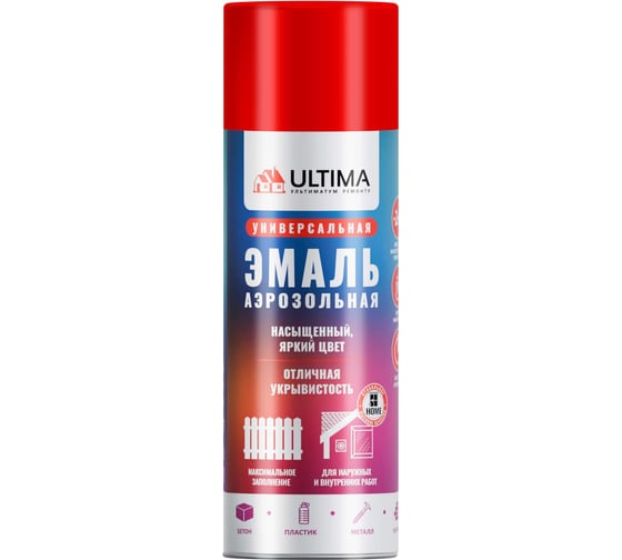 Аэрозольная флуоресцентная краска Ultima красная, 520 мл ULT102