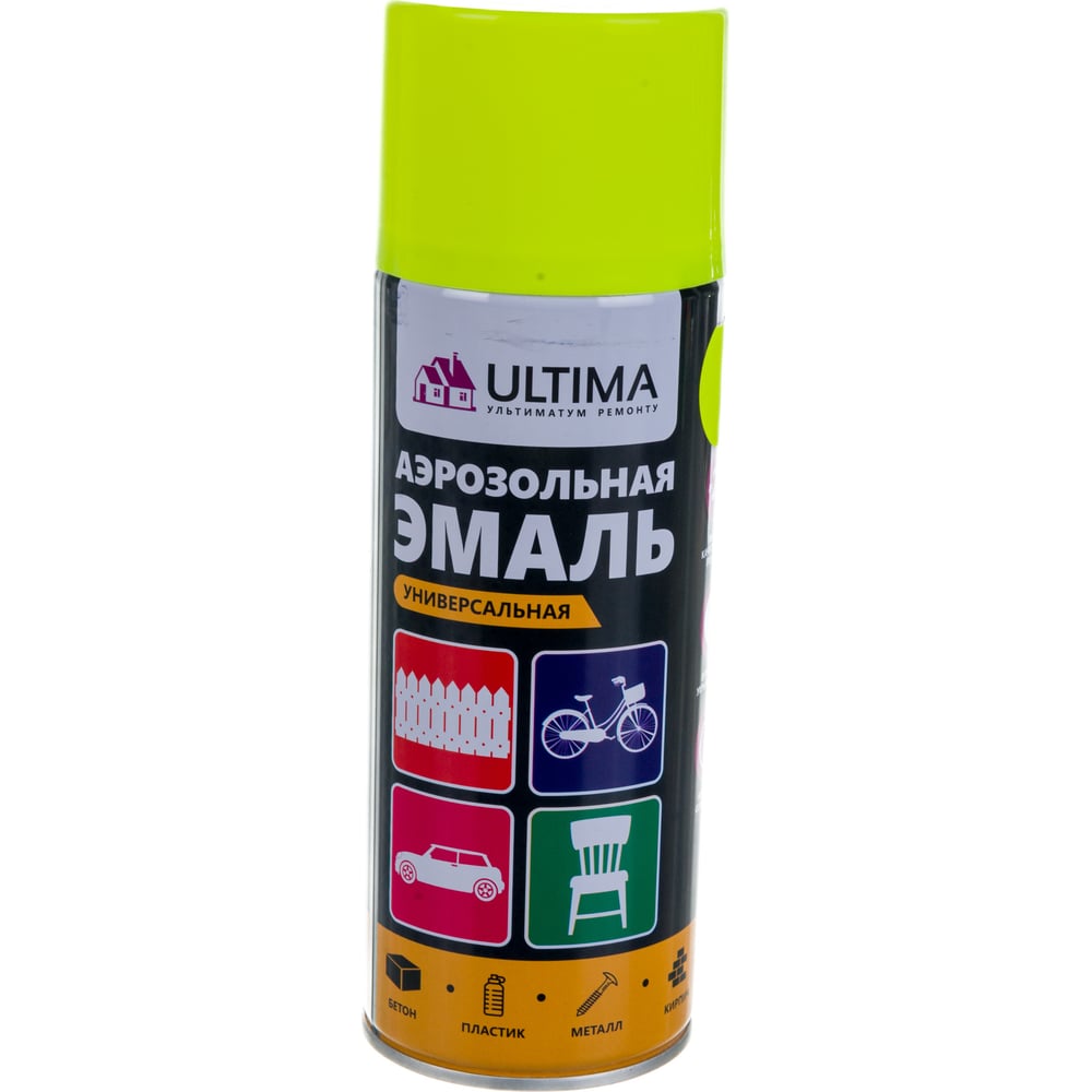 Аэрозольная флуоресцентная краска Ultima желтая, 520 мл ULT100 .