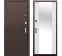 Дверь DIVA Тайга 7 см зеркало с фацетом 2050x860 Левая Антик серебро - Эмалит белый УТ-00083515