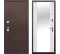 Дверь DIVA Тайга 7 см зеркало с фацетом 2050x860 Правая Антик серебро - Эмалит белый УТ-00083516