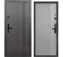 Дверь DIVA Тайга 9 см Вертикаль электронный замок 2050x860 Правая Антик серебро - Эмалит серый УТ-00083536