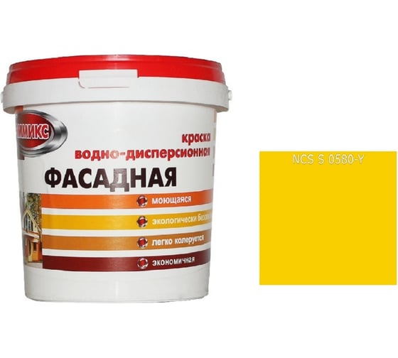 Краска Эммикс ВД для наружных работ моющаяся S 0580 Y (вед 2,7 л/3,8 кг) 4690417120642