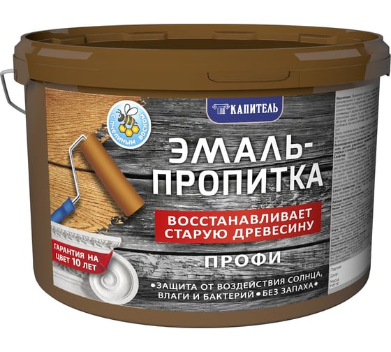 Эмаль-пропитка Капитель изумрудная 10 кг ПРОФИ UZ000000952