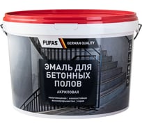 Эмаль акриловая ПУФАС для бетонных полов, полуглянцевая, мороз., серая, 12 кг тов-217193