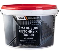 Эмаль акриловая ПУФАС для бетонных полов, полуглянцевая, мороз., серая, 12 кг тов-217193
