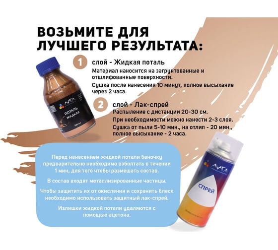 Жидкая поталь Лига Дукат золото (500мл)