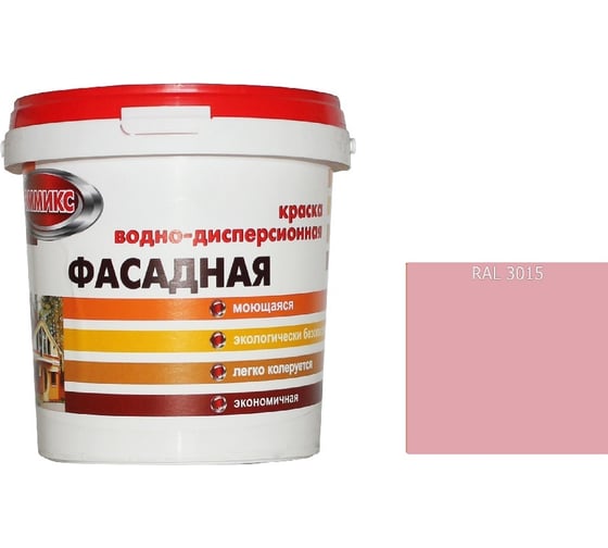 Краска ВД для нар/работ моющаяся Эммикс RAL 3015 (вед 9 л/14,4 кг) 4690417121717 1