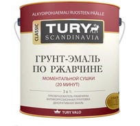Грунт-эмаль TURY МС-102 по ржавчине 3 в 1, молотковая, коричневая, 20 кг T1-00011915