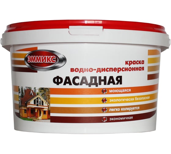 Краска водно-дисперсионная для наружных работ Эммикс моющаяся S 6005 R 80 B ведро 16 л 4690417121526
