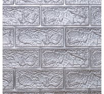 Самоклеящаяся 3D панель Dekorelle серый, размер 70x77 см, толщина 3 мм, 10 шт. в упаковке 5