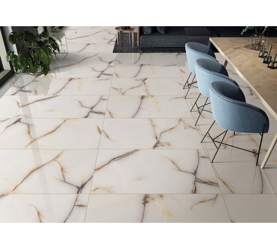 Керамогранит Evolution Ceramic 60x120, TERRACOTTAPRO Delux Blanco Glossy, 2 шт. T-DXB60120G 1