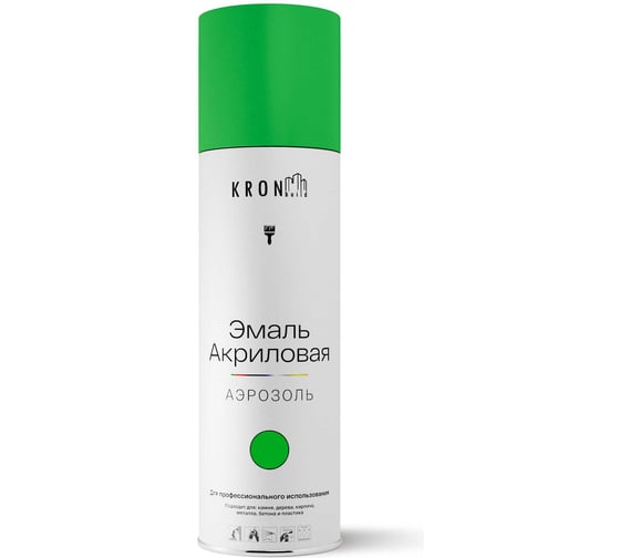 Эмаль акриловая Kronbuild RAL 6018 светло-зеленая, глянец, 520 мл SP6018G 1