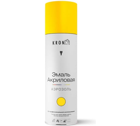 Эмаль акриловая Kronbuild RAL 1018 желтая, глянец, 520 мл SP1018G