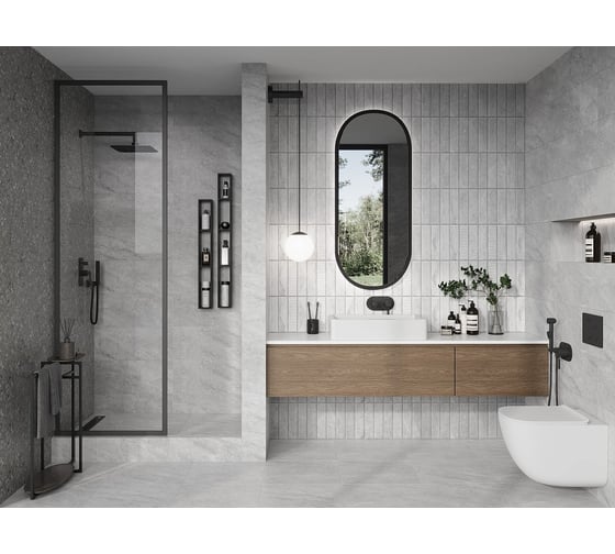 Плитка настенная Gracia Ceramica Cameo grey серый 02 25x60 мм, 1.2 кв. м/8 шт. СК000042693