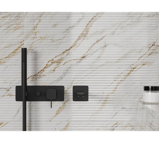 Плитка настенная Gracia Ceramica Ideal white белый 02 25x60 мм, рельеф, глянцевая, 1.2 кв. м/8 шт. СК000042681