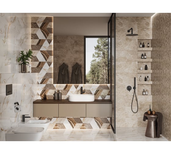 Плитка настенная Gracia Ceramica Joy beige бежевый 04 25x60 мм, 1.2 кв. м/8 шт. СК000042662