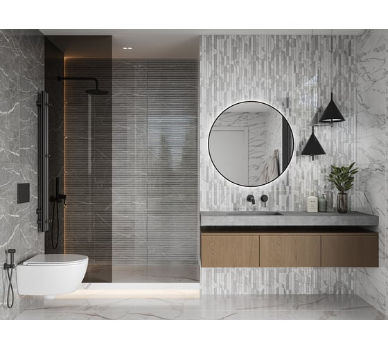 Плитка настенная Gracia Ceramica Modello white белый 02 25x60 мм, 1.2 кв. м/8 шт. СК000042665