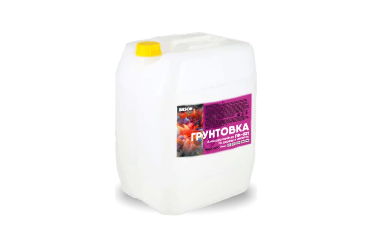 Грунтовка Бизон ГФ-021 серая матовая, канистра 20 кг 903421 - выгодная ...