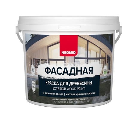 Фасадная краска для древесины NEOMID 0,9 л крем-брюле Н-КраскаФас-0,9-КрБрю