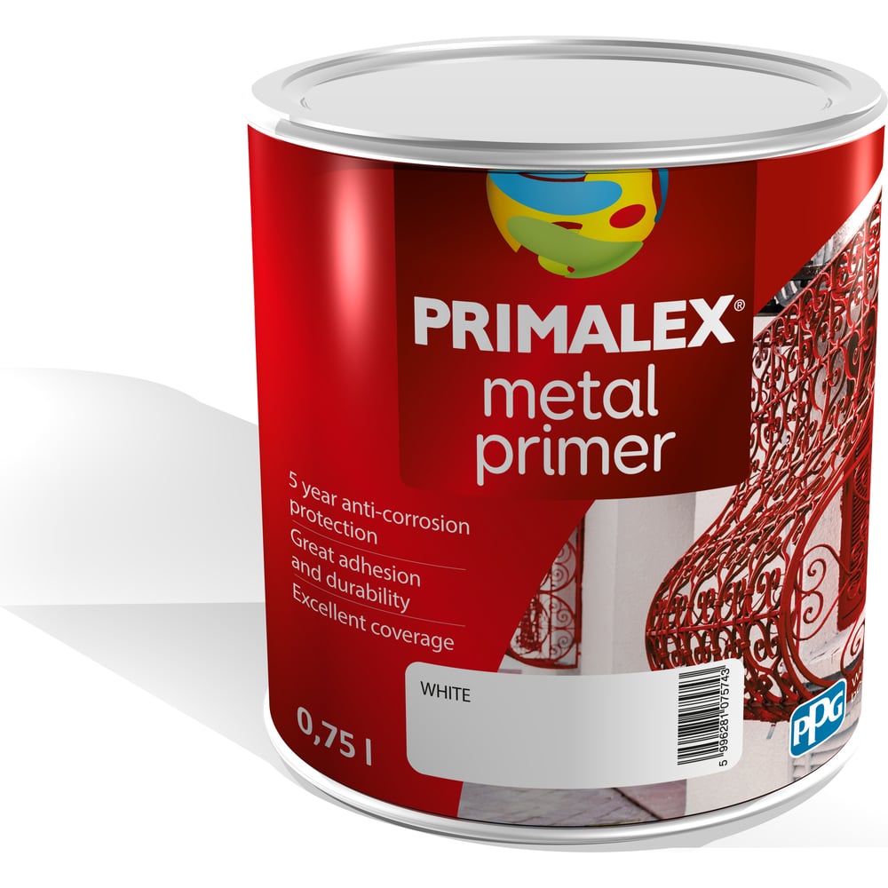  Грунт для металла PRIMALEX белый, 0,75л 395726 - выгодная цена .