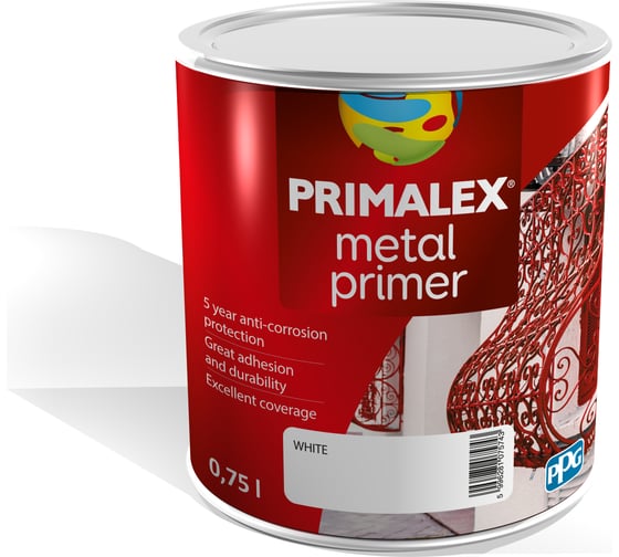 Алкидный Грунт для металла PRIMALEX белый, 0,75л 395726 1