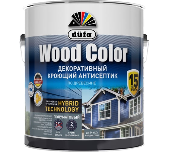 Кроющий антисептик Dufa WOOD COLOR белый база 1 2,4 л МП00-013160