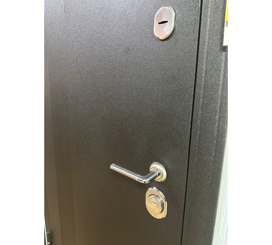 Входная дверь ООО ВДК Фортис Black LS-78 Черный шелк/МДФ Ясень белый 960*2050 левая ДМ91