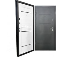 Входная дверь ООО ВДК Кватро Black LS-23 Черный шелк/Царга Ясень белый 860*2050 левая ДМ93