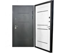 Входная дверь ООО ВДК Кватро Black LS-23 Черный шелк/Царга Ясень белый 860*2050 правая ДМ94