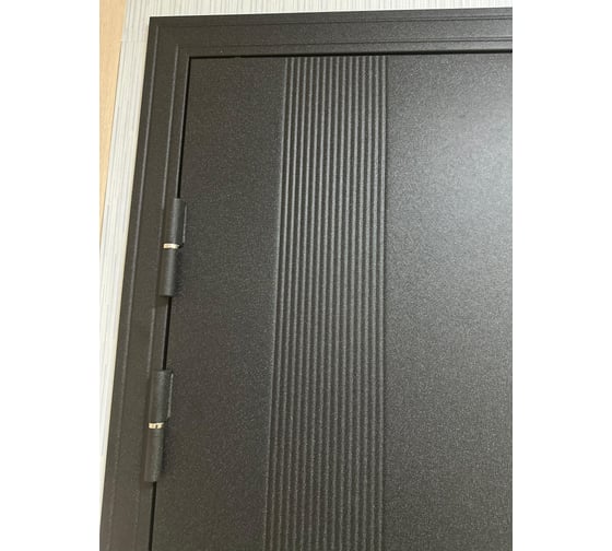 Входная дверь ООО ВДК Омега Black LS-21 Черный шелк/Зеркало МДФ Ясень белый 960*2050 левая ДМ99