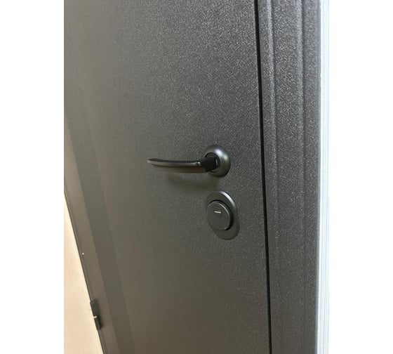 Входная дверь ООО ВДК Омега Black LS-21 Черный шелк/Зеркало МДФ Ясень белый 960*2050 левая ДМ99