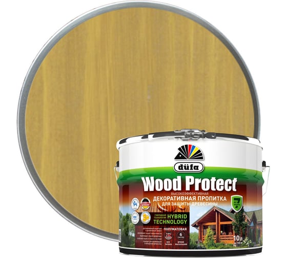 Пропитка для защиты древесины Dufa Wood Protect дуб 10 л Н0000007173