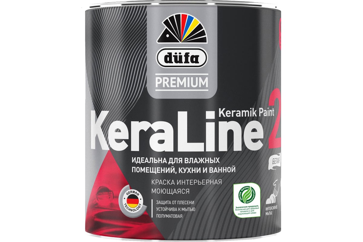 Краска Dufa Premium ВД KeraLine 20, база 1, 0,9 л МП00-006524