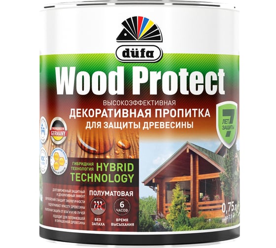 Пропитка для защиты древесины Dufa Wood Protect тик 750 мл МП000015769